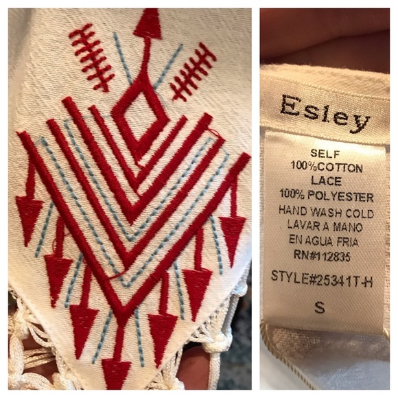 Deja boho embroidered tribal fringe tunic top - Picture 8 of 8